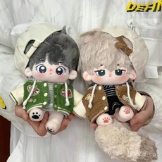 20cm娃衣 棉花娃娃服裝 校園風換裝公仔 玩偶衣服 公仔衣服 棉花娃娃衣服 毛絨玩偶棒球服 娃娃衣服 公仔替換裝 著替, 1個, 深棕色棒球服,20cm娃衣