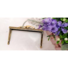 愛心手工材料鋪 一字口金 12.5公分 古銅 駁腳口金 拼布材料, 1個, 12公分一字口金古銅