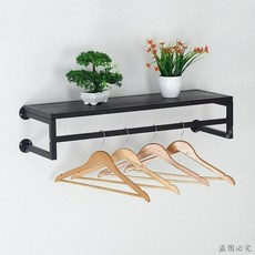 벽걸이 선반 행거 의류 여성복 옷가게 전용 심플 의상 디스플레이 진열대, 02. 블랙 80cm