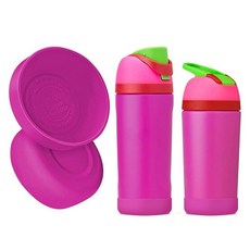 2Pcs Silicone 보틀 Boot for Owala Kids Water 보틀s Compatible FreeSip 16oz 12oz Tumbler 15oz Flip 14, All the Berries_163142