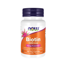 NOW Foods 生物素1000mcg能量膠囊, 100顆, 1罐
