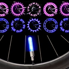 스마트휠 자전거 픽시 휠 라이트 바퀴 LED 후미등 안전등 야간라이딩, 1개, 블루(낱개)