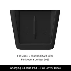 [호환] Tesla Model 3 Highland & Y Juniper 무선 충전기 패드 모든 항목을 포함하는 실리콘 보호 전화 미, 04 Black
