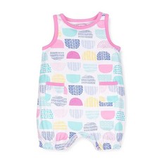 Lamaze Organic Baby 남아용 유기농 민소매 롬퍼 핑크 도트