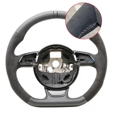 아우디 A3 8V 스티어링 휠 알칸타라 천공 가죽 플랫 바텀, 16 11-SLINE LOGO
