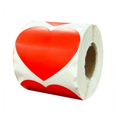 500매입 대형 76mm 레드 하트 스티커, 1세트, 레드(S485)76mm 500매