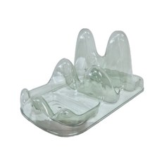 [해피인어스] 냄비뚜껑받침 조리도구 국자 받침대, 1개, 투명그린