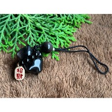 畫意坊 貓咪 銀曜石 翹尾貓 雕刻吊飾 DIY手作配件 開運招財避邪, 1個