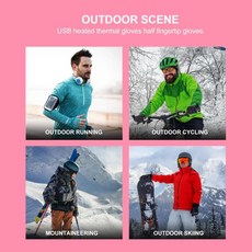가열 장갑 겨울 전기 손난로 타이핑 스키 사이클링 러닝 게임 실내 야외 사용 남여 공용, 기본
