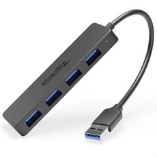 Plugable 4 포트 USB 허브 3.0 노트북용 USB 스플리터 윈도우 서피스 프로 PC 크롬북 리눅스 안드로이드와 호환 충전 미지원