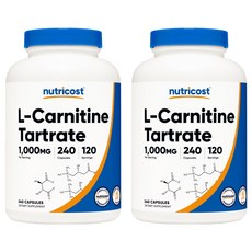 뉴트리코스트 L-카르니틴 타르트레이트 1000mg 캡슐, 240정, 2개