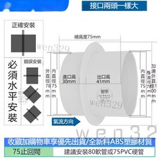 PVC 160 圓形逆止閥 用於排油煙機 浴室通風管配件, 75型號/兩邊接75pVC管, 1個