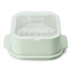 【東京速購】日本製 Recopo 微波蒸籠 小份量 透氣孔蓋, 1個, 綠色, 綠色