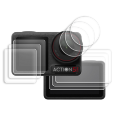 DJI 오즈모 액션5 프로 렌즈 & 액정 방탄유리 필름 3매, 3개