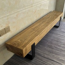 통나무 벤치 미술관 평벤치 고급 정원 의자 원목 야외 120x35x40cm(목재 두께 10cm), 사이즈 색상 주문 가능