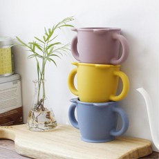 잡기편한 아기 물컵 곰돌이 양손 우유컵 사용편한 이쁜물컵, 다크블루