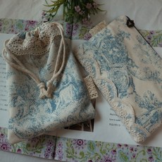 뜨왈 드 주이 조리개형 납작형파우치 2종 / 프리티핑크 핸드메이드 파우치