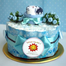 하기스 기저귀 출산 산모 50일 100일 첫생일 아가 축하 아기엄마선물 케이크, 남아용, 20개