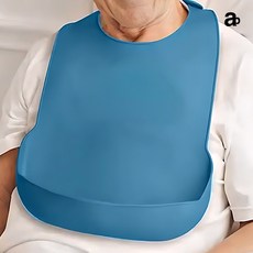 성인 턱받이 환자 어르신 노인 병원 요양원 소형 깔끔한, 소형 블루