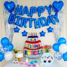 파티프렌즈 생일 파티 용품 12종 세트, 블루B, 1세트