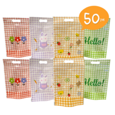 선물 포장 봉투 구디백 포장지 비닐 다용도 손잡이 지퍼백, 체크혼합, 50개