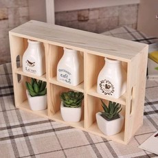 다용도 칸막이 보관함, A. Zakka 6 칸짜리 나무 보관 상자 즙이 많은