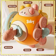 嬰兒多功能益智忙碌球 蒙氏早教玩具 寶寶手指抓球, 1個, 蒙氏早教忙碌球【6面啓蒙玩法】大號,精選優質材料/不怕寶寶淘氣