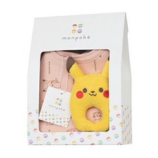 monpoke 寶可夢圍兜安撫搖鈴禮盒, 1個, 粉色