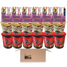컵라면 기획세트 신라면 소컵 6입+짜파게티범벅 소컵 6입+먹꾸먹꾸 일번지포차 잔치쌀국수 해물맛 6입, 1박스