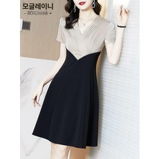 여름 여성 롱원피스 데일리 스타일 짧은 소매 편안한 착용감으로 시원한 외출용