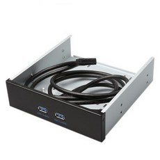 鋁合金 USB 3.0 雙埠 機殼 光碟機 前置面板 擴充面板 擋板 19pin, 1個