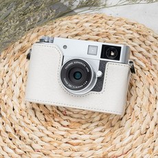 필름 x half 가죽 하프케이스 카메라 포함 스트랩 보호 케이스, S. 후지 XHALF 흰색 보호 커버
