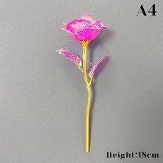 러브 발렌타인 데이 24K 골드 도금 로즈 미니 크리스탈 장미 꽃 새해 결혼식 축하 및 기념품 선물 테이블 장식, A4, 4) 4, 1개