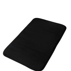 40*60cm 臥室浴室地墊 絎縫珊瑚絨腳墊 防滑吸水門墊, 1個, 黑色