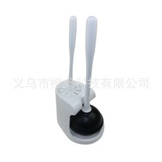 廁所馬桶刷疏通器家用衛生間帶底座硅膠廁所刷清潔刷套裝組合跨境, 如图