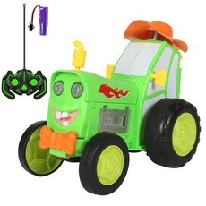 RC 점핑카 음악 조명 춤추는 리모컨 스턴트카 똑바른 자세로 걷는 전동 기차 장난감 선물, Green
