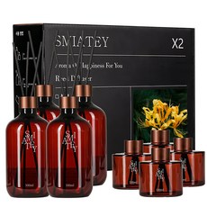 스미어티 디퓨저 대용량 실내 방향제 리필액 선물 세트 집 화장실 방향제 500ml, 일랑일랑, 4개