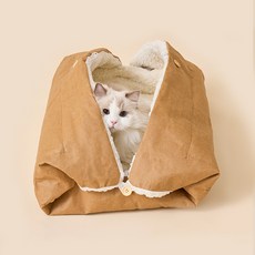 펫쭈 고양이 숨숨집 방석 고양이집 애견방석 쿠션 하우스 강아지 겨울집 하우스, 1개, 브라운