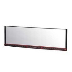 車之嚴選 cars_go 汽車用品【DZ365】CARMATE 3000R緩曲面後視鏡 270mm碳纖紋紅框, 1個