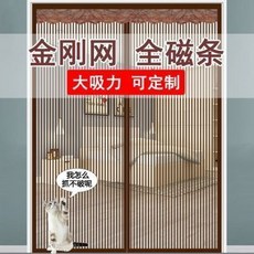 新款磁條金剛網防蚊門簾紗窗 隔斷門簾, 新款磁條金剛網防傢用夏季門簾魔術磁性自吸