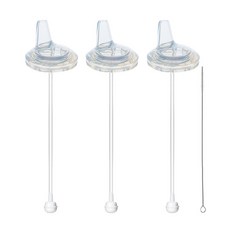 더블하트 그로미미 유피스 와이드형 젖병호환 스파우트빨대 (세척솔), 3개