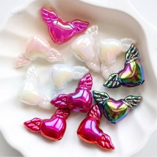 파랑새백화점 엔젤하트날개 비즈10p 악세사리부자재, 레드