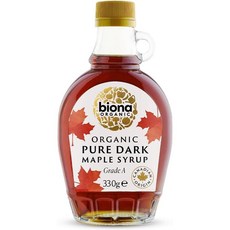 영국 바이오나 Biona Maple Syrup 퓨어 다크 메이플 시럽, 3개, 330g