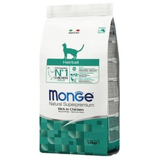 monGe 瑪恩吉 天然全能化毛成貓 乾飼料, 1袋, 1.5kg, 雞肉