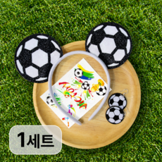 월드컵 응원 소품 헤어밴드 귀걸이 타투 3종 세트, 1세트, 혼합색상