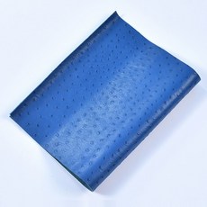 룽고가죽 재단원단 천연소가죽 타조무늬 3색 25x40cm 5장-가죽공예 체험학습재료 방과후재료 소품 악세사리 지갑 필통 제품제작, 블루