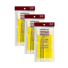 송월타월 때타올 목욕용품 14-다이아몬드 등밀이 양면 노랑 3매, 노랑색, 1개입, 3개