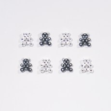 봉봉샵 검흰도트 곰돌이 냉장고 현관문 인테리어 자석 마그네틱, 검흰도트 곰돌이 8P