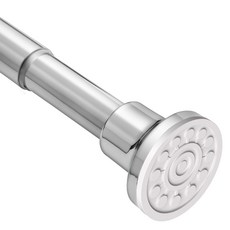 Vellichor 길이조절 가능 스테인리스 커튼봉 커텐봉 25mm 압축봉 욕실 화장실 샤워커튼 못없이 간편조립 초강력 신축봉, 은색, 1개