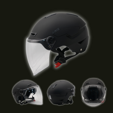 2026 IRIS 아이리스 초경량 반모 헬멧 라이딩헬멧 하프페이스 통풍구조 아시안핏, 무광 스톤 블랙